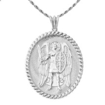 925 Sterling Silver St. Saint Michael Protect Us  Pendant Necklace - £76.29 GBP+