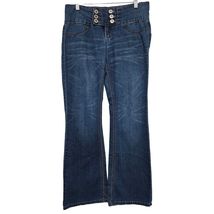 Rocks &amp; Indigo Mid-Rise 6 Button Flare Boho Retro Y2K Style Bell Bottom ... - $22.99