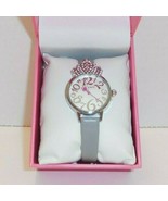Betsey Johnson Womens Watch Crown Grey Band New Silver Wristwatch - £35.80 GBP