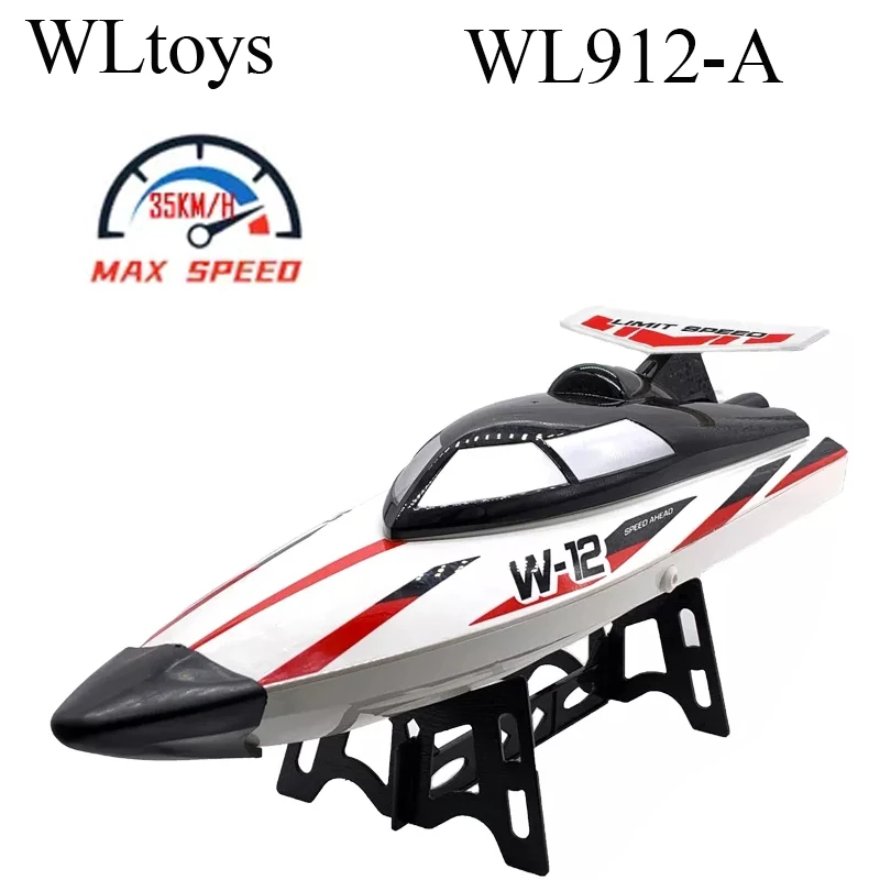 Wltoys rc speed boat wl912a fishing boat 2 4ghz 35km h capsize protection rc 390 motor thumb200
