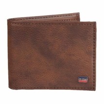 Levi&#39;s Men&#39;s Bifold Wallet Brown with Flip-up ID Window RFID-Blocking - £15.93 GBP
