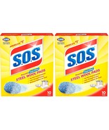 Pack of 2 SOS Pads Steel Wool Soap Pads Removes Tough Mess Eliminate Soa... - $21.85 CAD
