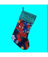 RUZ MARVEL SPIDERMAN Christmas Stocking Shimmery Cuff 17&quot; Spider-man Spi... - $14.03