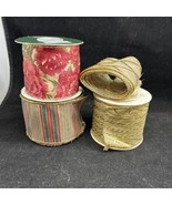 Mixes Lot Of Gold Ribbon Floral/Christmas Wired Edges - $9.89