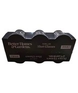 Better Homes And Gardens Shot Glasses 6 Piece Set Etched Carved Glass Ba... - $11.22