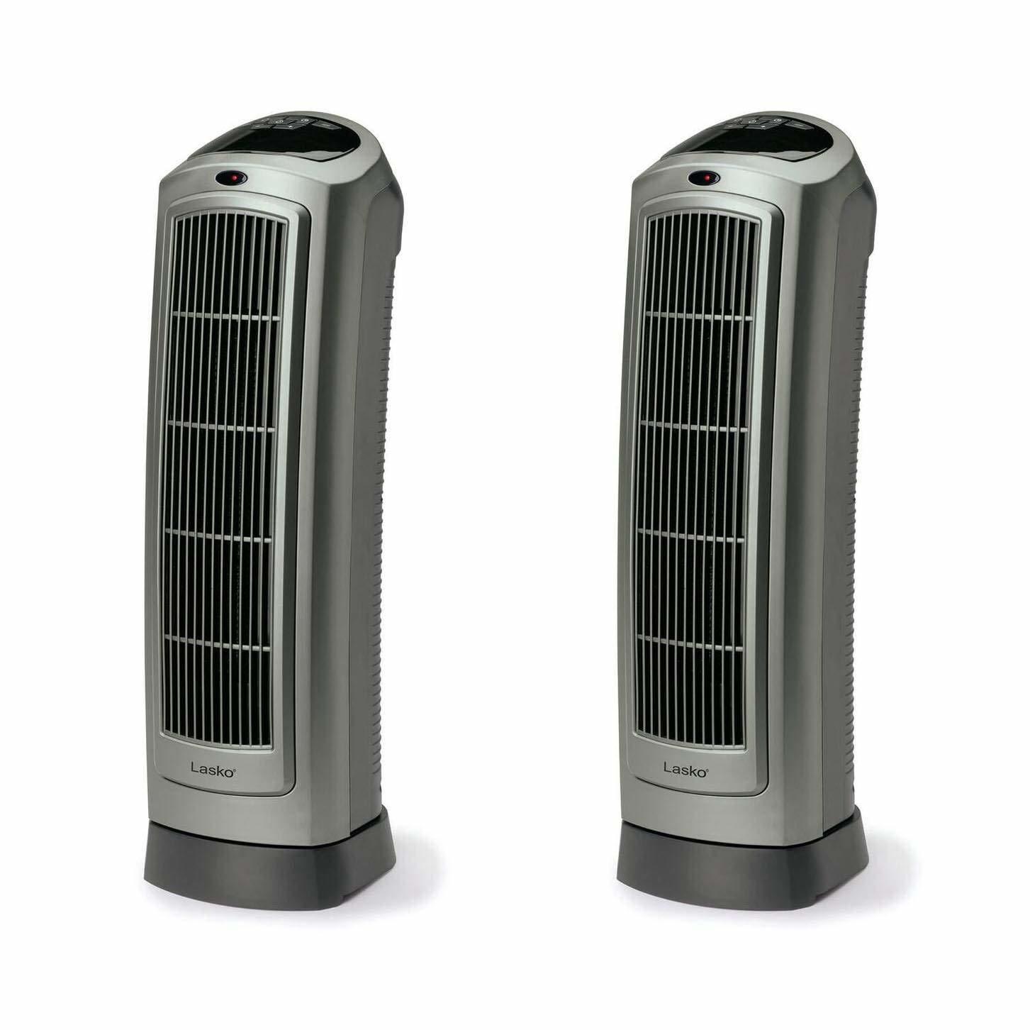 Lasko Portable Oscillating Ceramic Space Heater Tower with Digital Display, Remo - $102.36