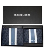 Michael Kors Bifold Wallet Box Set Black Navy White Logo 36H1LGFF1B NIB ... - £46.61 GBP