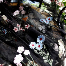 Embroidery Floral Lace Mesh Fabric DIY Dress Clothes Costume Upholstery Prob  - £9.58 GBP