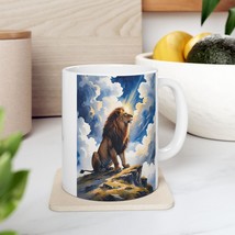 Tranquil Nature Scene Lion Mug, Perfect Gift for Coffee and Cat Lovers - €12,07 EUR