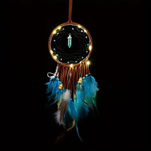 Colorful LED Handmade Feathers Dream Catchers Night Light - £15.97 GBP