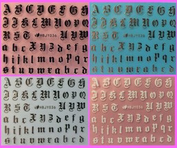 3D Nail Art Stickers Adhesive Transfer Alphabet Letter Series 4 Colors US seller - £2.33 GBP