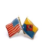 Vintage Cub Scouts of America, Dual Flag Die Cut Silkscreened Goldtone L... - £7.66 GBP