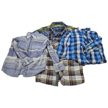 Western Shirt Boys S-M 4-5 Year Old Plaid Rodeo Long Sleeve Toddler Lot - £23.59 GBP