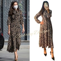 Queen Letizia Inspired Floral Print Cotton Pussy-Bow A-line Shirt Dress OZ Stock - $119.99