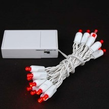 Battery Operated 20 LED Lights Red White Wire - £11.09 GBP