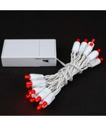 Battery Operated 20 LED Lights Red White Wire - £11.01 GBP