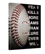 Inspirational Baseball Quotes Fear Kills More Dreams Kids Canvas Wall Ar... - $323.05 MXN+