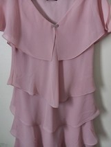 SLNY SL Fashions New York Women&#39;s Tier Dress Size 8P Pink Beige Rhinesto... - $34.65