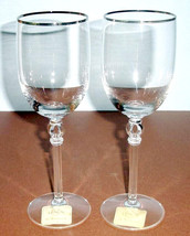 Lenox Platinum Innocence 2 Wine Goblets Pierced Ring In Stem 12oz New No... - $34.55