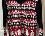 Storybook Knits Snowman Womens Large Weave Full Zip Metallic Accent Ugly... - $26.71