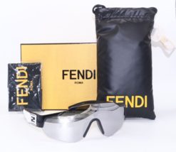 New Fendi Fe 40088U-Y 01C BLACK/GREY Lens Mirrored Authentic Sunglasses 141-0 - £599.77 GBP