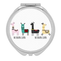 No Drama Llama : Gift Compact Mirror Cute Trend Trendy Cartoon Teen Kids - £10.40 GBP