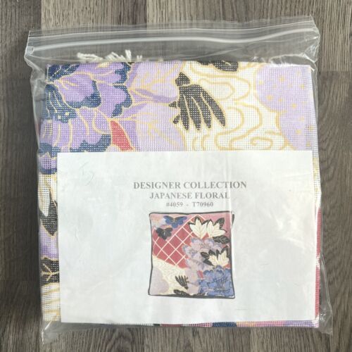 Needlepoint Pillow Kit FW Crafts Designer Collection Japanese Floral 405... - $232.83