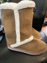 Old Navy Girls Tall Tan Faux-Suede Winter Adoraboots Lined Size 5 Nwt - £7.91 GBP