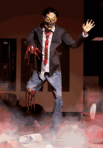 THIS IS HALLOWEEN! 5.8&#39; GORE DISMEMBERED ZOMBIE BLOOD SPATTER ANIMATRONI... - $421.73