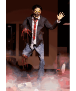 THIS IS HALLOWEEN! 5.8&#39; GORE DISMEMBERED ZOMBIE BLOOD SPATTER ANIMATRONI... - $421.73