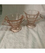 Indiana Glass Tea Room Pink Depression Sugar &amp; Creamer Set 1926-1931 - $40.62 CAD