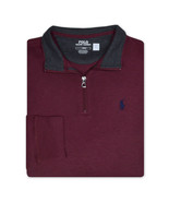 Polo Ralph Lauren Mens Wine Red Half 1/2 Zip Cotton Sweater Sz XLT  PRL-167 - $236.95 CAD