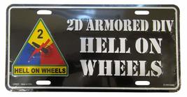 2nd Armored Div Hell On Wheels Black Aluminum Metal 6&quot;x12&quot; License Plate... - £3.82 GBP