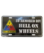 2nd Armored Div Hell On Wheels Black Aluminum Metal 6&quot;x12&quot; License Plate... - $6.67 CAD
