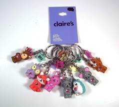 Claire&#39;s set of 8 BFF Forest Friends 3D keyring or bag clip NEW - £11.91 GBP
