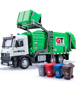 Garbage Truck Toys Metal Cab, Realistic Trash Truck Toys for Boys with L... - £43.54 GBP