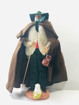 Antique Fully Handmade Clay &amp; Fabric Statue of a Central European Shepherd - $11.84