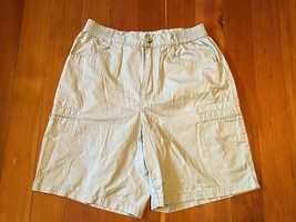Womens Columbia Size 8 Khaki Cotton Hiking Outdoor Cargo Shorts 8&quot; inseam - $19.00