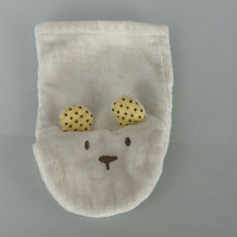 Carters White Teddy Bear Hand Puppet Terry Cloth Washcloth Baby Toy - £15.56 GBP