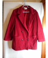 Burgundy 100% wool Double Breasted Coat Size 8 by Forrani - $59.98