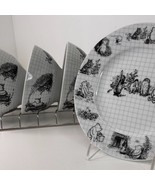 3 Cereal Soup 1 Salad Plate Sketch Disney Zrike Winnie The Pooh Sketchbo... - $38.56