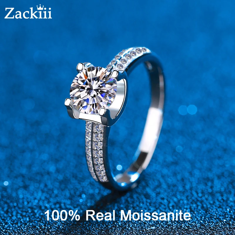 1CT Moissanite Classic Solitaire Engagement Ring For Women Brilliant Cut Solitai - £43.81 GBP