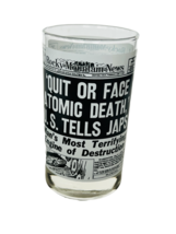 Rocky Mountain News Drinking Glass Cup Mug Newspaper war Korea atomic bomb tanks - £38.88 GBP