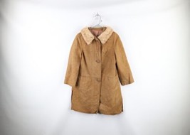 Vtg 20s 30s Flapper Girl Roaring 20s Womens L Fur Collar Suede Leather Jacket - £311.46 GBP