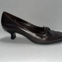 Franco Sarto Brown Croc Embossed Loafer Kitten Heels Shoe Size 6 - $23.76
