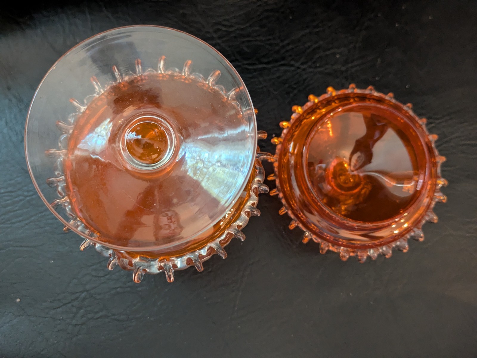 Empoli Murano Italiano Art Cristal con Tapa Mandarina Naranja Caramelo Compota Item image 7