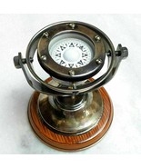 Nautical Brass Gimble Compass Marine Gift Wooden Base Compass best for g... - £40.15 GBP
