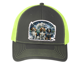 Cap Hat Gray Front Neon Yellow Mesh Boys Night Coonhounds Coon Dog Picture - $20.99