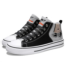 Sneakers High Top Quality Graffiti Flats Shoes Basketball Shoes Women Fashion Ca - £37.51 GBP