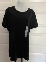 Womens Hanes Sure Shape Soft Cotton S/S Crew Neck Tee Shirt XXL Black - £8.70 GBP